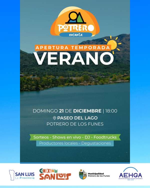 Este domingo arranca el verano y en Potrero de los Funes abrimos oficialmente la temporada.