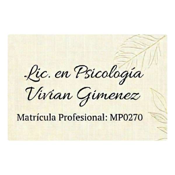  Lic. Vivian Gimenez (M.P. 0270). 